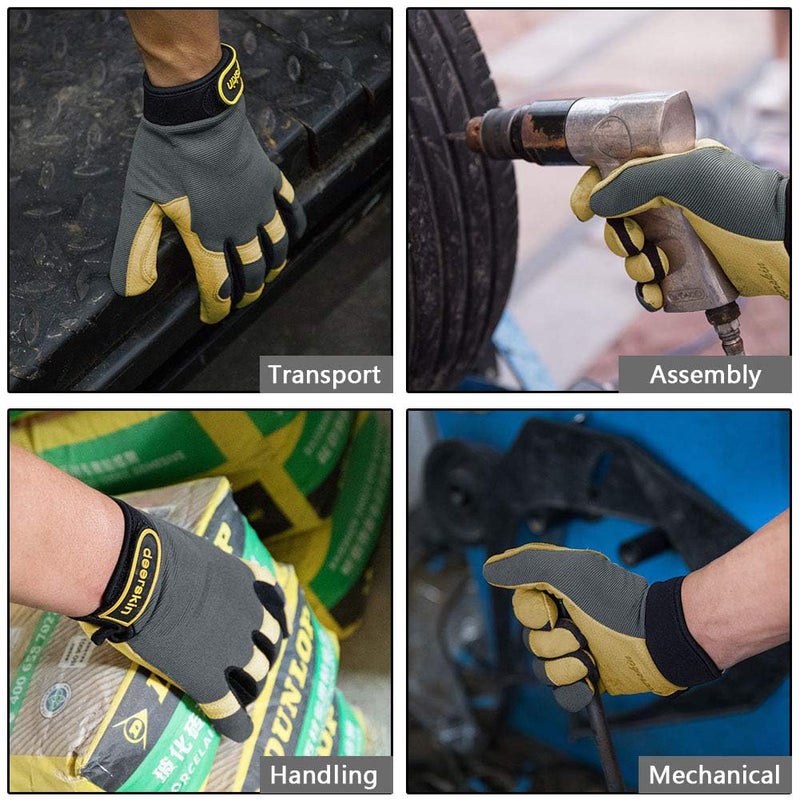 Intra-FIT General Work Gloves, Deerskin Construction Gloves,Soft, Improved Dexterity - Image 5